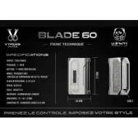 Mod Blade DNA60 - Vypers Vapes X Wick'd - Graphite BlackLeistungsstark, kompakt und absolut hochwertig: Vypers Vapes präsentiert in Zusammenarbeit mit Wick'D den Mod Blade DNA60.Funktioniert mit einem 18650-Akku (nicht im Lieferumfang enthalten).Konstanter und zuverlässiger Evolv DNA60-Chipsatz, vollständig über das Tool Escribe anpassbar.Leistung einstellbar von 1 bis 60 Watt.Klares und gut lesbares 0,91-Zoll-OLED-Display.Robuste Konstruktion aus eloxiertem 6061-Aluminium.Federnder 510-Pin für sichere Konnektivität.Austauschbare Seitenwände.Verdampfer mit einem maximalen Durchmesser von 25 mm schließen bündig mit dem Mod ab.17329Vypers Vape und Wick'D162,00 CHFsmoke-shop.ch162,00 CHF Mod Blade DNA60 - Vypers Vapes X Wick'd - Graphite BlackLeistungsstark, kompakt und absolut hochwertig: Vypers Vapes präsentiert in Zusammenarbeit mit Wick'D den Mod Blade DNA60.Funktioniert mit einem 18650-Akku (nicht im Lieferumfang enthalten).Konstanter und zuverlässiger Evolv DNA60-Chipsatz, vollständig über das Tool Escribe anpassbar.Leistung einstellbar von 1 bis 60 Watt.Klares und gut lesbares 0,91-Zoll-OLED-Display.Robuste Konstruktion aus eloxiertem 6061-Aluminium.Federnder 510-Pin für sichere Konnektivität.Austauschbare Seitenwände.Verdampfer mit einem maximalen Durchmesser von 25 mm schließen bündig mit dem Mod ab.17329Vypers Vape und Wick'D162,00 CHFsmoke-shop.ch162,00 CHF