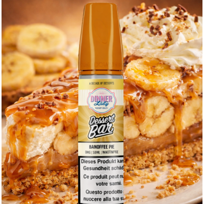 50 ml - Banoffee Pie - Dessert Bar by Dinner Lady - Shortfill50 ml - Banoffee Pie - Dessert Bar by Dinner Lady - ShortfillEin reichhaltiges und wohltuendes Dessert zum Dampfen:&nbsp;Apple Crumble Custard&nbsp;aus der&nbsp;Dessert Bar-Reihe kombiniert&nbsp;karamellisierte Äpfel, goldbraunen&nbsp;Streusel,&nbsp;Zimt&nbsp;und cremige&nbsp;Vanillesosse. Ein&nbsp;50 ml-Shortfill mit kräftigen Aromen, perfekt für Liebhaber von Süssigkeiten.60 ml-Flasche mit Kindersicherung50 ml&nbsp;E-Liquid mit hochdosierten AromenNikotinfrei,&nbsp;anpassbar mit Nikotin-ShotsPG/VG-Verhältnis: 40/60Geschmacksrichtung: Apfel, Karamell, Streusel, Zimt, VanillecremeHergestellt in England von&nbsp;Dinner Lady17419Dinner Lady18,90&nbsp;CHFsmoke-shop.ch18,90&nbsp;CHF