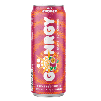 500 ml - Paradise Punch - Gönrgy - Energy Drink500 ml - Paradise Punch - Gönrgy - Energy Drink Marke &amp; Labels: Gönrgy Herstellungsland:&nbsp; Deutschland Zutaten Wasser, Zucker, Kohlensäure, Säureregulatoren: Calciumlactat, Magnesiumcarbonate: Säuerungsmittel (Citronensäure), natürliches Aroma, Koffein*, Taurin (0.03%), Vitaminmischung (Niacin, Pantothensäure, Vitamin B6, thiamin, Biotin und Vitamin B12, Ginkgoextrakt (0.01%), Panax Ginseng Wurzelextrakt (0.005%), Grüntee-Extrakt (0.005%), färbendes konzentrat (schwarze karotte, Süsskartoffel, Saflor). Stabilisatoren: Glycerinester aus Wurzelharz, Gummi Arabicum.* Koffein aus grünen Kaffeebohnen.17447Energy Drinks2,60&nbsp;CHFsmoke-shop.ch2,60&nbsp;CHF