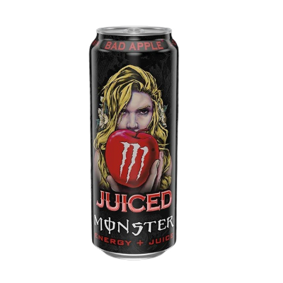 500 ml - Bad Apple - Monster Juiced - Energy Drink500 ml - Bad Apple - Monster Juiced - Energy DrinkMarke &amp; Labels: MonsterHerstellungsland:&nbsp; Deutschland Zutaten Wasser, Zucker, Kohlensäure, Säureregulatoren: Calciumlactat, Magnesiumcarbonate: Säuerungsmittel (Citronensäure), natürliches Aroma, Koffein*, Taurin (0.03%), Vitaminmischung (Niacin, Pantothensäure, Vitamin B6, thiamin, Biotin und Vitamin B12, Ginkgoextrakt (0.01%), Panax Ginseng Wurzelextrakt (0.005%), Grüntee-Extrakt (0.005%), färbendes konzentrat (schwarze karotte, Süsskartoffel, Saflor). Stabilisatoren: Glycerinester aus Wurzelharz, Gummi Arabicum.* Koffein aus grünen Kaffeebohnen.17452Energy Drinks2,60&nbsp;CHFsmoke-shop.ch2,60&nbsp;CHF