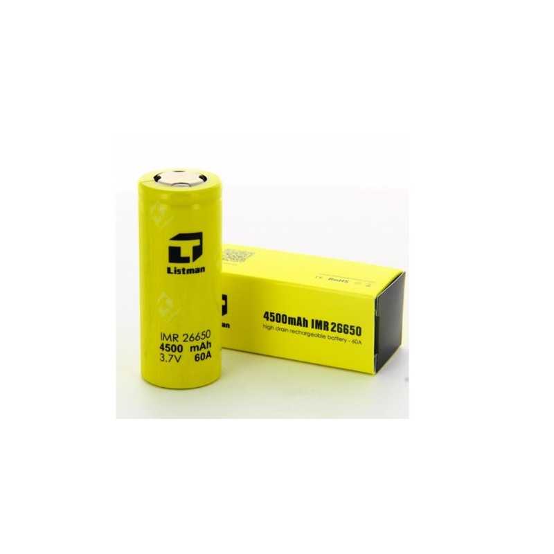 Listman 26650 Batterie mit 4500 mah 35ALieferumfang: 1x Listman 26650 Batterie mit 4500 mAH , 35A 2518Listman 15,90 CHFsmoke-shop.ch15,90 CHF