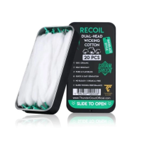 Recoil Dual Head Cotton Laces (20 Stück) - Thunder Cloud x Grimm Green - SchnürsenkelwatteLieferumfang:1x Recoil Dual Head Cotton Laces (20pcs) - Thunder Cloud x Grimm Green - SchnürsenkelwatteHochwertige Schnüre aus 100 % Bio-Baumwolle, ideal für Recoil-Coils.Garantiert geschmacksneutral.Hervorragende Saugfähigkeit.Ungebleicht.Sehr hitzebeständig.Verkauft im 20er-Pack.17522Thunder Cloud x EL10,90&nbsp;CHFsmoke-shop.ch10,90&nbsp;CHF