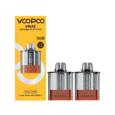 Kartusche - Vrizz 2 - 15 ml Ersatzpod - 0.7-04 ohm (2 - Pods) VoopooErsatz‑Cartridges für Voopoo Vrizz 2 PodDiese Ersatz‑Cartridges sind ausschließlich mit dem Voopoo Vrizz 2 Pod kompatibel und bieten dank ihres großzügigen 15 ml Tankvolumens langanhaltenden Dampfgenuss. Das praktische Bottom‑Fill‑System ermöglicht ein sauberes und einfaches Nachfüllen.Jede Cartridge vereint zwei unterschiedliche Coil‑Widerstände in einem System, sodass du flexibel zwischen sparsamen und leistungsstärkeren Einstellungen wechseln kannst:0,7 Ohm Single Mesh – für den Eco‑Modus, empfohlen bei 12–15 Watt0,4 Ohm Dual Mesh – für Normal‑/Turbo‑Modus, empfohlen bei 22–30 WattIdeal für Nutzer, die Vielseitigkeit, Komfort und zuverlässige Performance schätzen.Lieferumfang:2 Cartridges pro Packung17581Voopoo9,90 CHFsmoke-shop.ch9,90 CHF Kartusche - Vrizz 2 - 15 ml Ersatzpod - 0.7-04 ohm (2 - Pods) VoopooErsatz‑Cartridges für Voopoo Vrizz 2 PodDiese Ersatz‑Cartridges sind ausschließlich mit dem Voopoo Vrizz 2 Pod kompatibel und bieten dank ihres großzügigen 15 ml Tankvolumens langanhaltenden Dampfgenuss. Das praktische Bottom‑Fill‑System ermöglicht ein sauberes und einfaches Nachfüllen.Jede Cartridge vereint zwei unterschiedliche Coil‑Widerstände in einem System, sodass du flexibel zwischen sparsamen und leistungsstärkeren Einstellungen wechseln kannst:0,7 Ohm Single Mesh – für den Eco‑Modus, empfohlen bei 12–15 Watt0,4 Ohm Dual Mesh – für Normal‑/Turbo‑Modus, empfohlen bei 22–30 WattIdeal für Nutzer, die Vielseitigkeit, Komfort und zuverlässige Performance schätzen.Lieferumfang:2 Cartridges pro Packung17581Voopoo9,90 CHFsmoke-shop.ch9,90 CHF