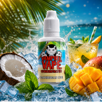 Caribbean Ice - 30 ml von Vampire Vape (DIY)Mit Caribbean Ice entführt Vampire Vape dich in die Tropen. Diese exotische Aromakomposition vereint cremige Kokosnuss, saftige Mango und eine erfrischende Mentholnote zu einem perfekt abgestimmten Geschmackserlebnis voller Urlaubsfeeling.Beim Dampfen entfaltet sich zunächst die milde Süße der Kokosnuss, die für eine angenehm cremige Basis sorgt. Die exotische Mango ergänzt das Aroma mit ihrer fruchtigen Intensität und verleiht der Mischung eine sonnige Leichtigkeit. Abgerundet wird das Ganze durch eine kräftige Mentholfrische, die für ein angenehm kühles und langanhaltendes Finish sorgt.Caribbean Ice ist die ideale Wahl für alle Dampfer, die tropische Früchte mit einer erfrischenden Ice-Note kombinieren möchten.17640Vampire Vape12,90&nbsp;CHFsmoke-shop.ch12,90&nbsp;CHF
