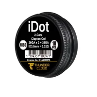 2-Core Clapton Coils Ni80 - Thunder Cloud - iDot vers. VariantenDie 2-Core Clapton Coils von Thunder Cloud sind fertig gewickelte Coils aus Ni80 (Nichrome 80) und eignen sich ideal für Selbstwickler, die eine unkomplizierte und schnelle Installation bevorzugen.Die Coils sind unter anderem optimal für die Thunder Cloud iDot RBA geeignet. Dank der vorgefertigten Wicklung müssen die Coils lediglich eingesetzt, ausgerichtet und mit Watte bestückt werden.2-Core Clapton AufbauDie Coils bestehen aus einem 2-Core Clapton Aufbau mit 26GA × 2 / 38GA und verfügen über 5 Windungen. Je nach Variante unterscheiden sich Innendurchmesser und Widerstand.1 × Packung Thunder Cloud 2-Core Clapton CoilsInhalt: 10 StückWiderstand und Durchmesser entsprechend der gewählten Variante17736Thunder Cloud x EL9,90&nbsp;CHFsmoke-shop.ch9,90&nbsp;CHF