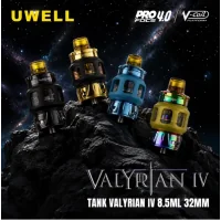 Tank Valyrian IV 8.5ML 32MM- Uwell - Coilverdampferder Uwell Valyrian IV Tank ist ein leistungsstarker Sub-Ohm Verdampfer mit einem grosszügigen Tankvolumen von 8,5 ml, regulierbarer Bottom-Airflow und der modernen Pro-FOCS 4.0 Technologie.Der Valyrian IV wurde für einen Zugbereich von RDL bis DL entwickelt und bietet dank der Advanced V-Coil Serie eine Kombination aus intensiver Geschmackswiedergabe und kräftiger Dampfentwicklung.8,5 ml Tank &amp; Top-FillMit einem Tankvolumen von 8,5 ml bietet der Valyrian IV ausreichend Liquidkapazität auch bei höheren Leistungen. Das praktische Top-Fill-System ermöglicht ein schnelles und unkompliziertes Nachfüllen von oben.17740Uwell 44,90&nbsp;CHFsmoke-shop.ch44,90&nbsp;CHF
