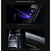 Digi MAX Kit - Geekvape - Moon Silver - 3000 mAh - USB CDas Geekvape Digi MAX Kit in Moon Silver kombiniert modernes Design, starke Leistung und innovative Technologie in einem kompakten Pod-System. Mit seinem hochwertigen Gehäuse, dem brillanten 1.47-Zoll-Touchscreen und einer Ausgangsleistung von bis zu 80 Watt bietet es ein erstklassiges Dampferlebnis für Einsteiger und erfahrene Nutzer.Der integrierte 3000 mAh Akku sorgt für eine ausdauernde Laufzeit und lässt sich dank USB-C-Schnellladung (5V/2A) besonders schnell wieder aufladen.Mit den vier Leistungsmodi Smart, Boost, Eco und Custom passt sich das Digi MAX Kit flexibel an unterschiedliche Dampfgewohnheiten an. Die intelligente Leistungssteuerung unterstützt dabei eine optimale Abstimmung auf den verwendeten Coil.Der grosszügige 5 ml Pod ermöglicht lange Dampfsessions ohne häufiges Nachfüllen. Dank der stufenlos regulierbaren Airflow eignet sich das Gerät sowohl für MTL (Mouth-to-Lung) als auch für RDL (Restricted Direct Lung) und DL (Direct Lung).Der hochauflösende Touchscreen sorgt für eine intuitive Bedienung, während die integrierte RGB-Lichtleiste dem Gerät einen modernen Look verleiht. Die praktische A-Lock-Funktion schützt zusätzlich vor unbeabsichtigter Aktivierung.17761geekvape44,90&nbsp;CHFsmoke-shop.ch44,90&nbsp;CHF