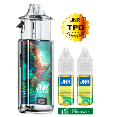 Falcon Infinity 55K – Kiwi Passion Fruit Guava – USB C - von JNRJNR Falcon Infinity 55K – Kiwi Passion Fruit Guava – 20 mg/mlFruchtig, exotisch und intensiv: Kiwi Passion Fruit Guava kombiniert den leicht säuerlichen Geschmack von Kiwi mit aromatischer Passionsfrucht und süsslich-exotischer Guave. Eine ausgewogene Fruchtmischung für alle, die kräftige tropische Aromen bevorzugen.Der JNR Falcon Infinity 55K verfügt über einen integrierten 1000-mAh-Akku und wird bequem über USB-C aufgeladen. Das Gerät ist für einen angenehmen MTL-Zug (Mouth-to-Lung) ausgelegt und besitzt einen fest verbauten Drip Tip sowie einen nicht verstellbaren Airflow.17849JNR - Just no reason26,00 CHFsmoke-shop.ch26,00 CHF Falcon Infinity 55K – Kiwi Passion Fruit Guava – USB C - von JNRJNR Falcon Infinity 55K – Kiwi Passion Fruit Guava – 20 mg/mlFruchtig, exotisch und intensiv: Kiwi Passion Fruit Guava kombiniert den leicht säuerlichen Geschmack von Kiwi mit aromatischer Passionsfrucht und süsslich-exotischer Guave. Eine ausgewogene Fruchtmischung für alle, die kräftige tropische Aromen bevorzugen.Der JNR Falcon Infinity 55K verfügt über einen integrierten 1000-mAh-Akku und wird bequem über USB-C aufgeladen. Das Gerät ist für einen angenehmen MTL-Zug (Mouth-to-Lung) ausgelegt und besitzt einen fest verbauten Drip Tip sowie einen nicht verstellbaren Airflow.17849JNR - Just no reason26,00 CHFsmoke-shop.ch26,00 CHF