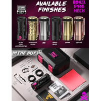Bonza Pro Meca Kit Aluminium Pink + RDA – Thunder Cloud x Vaping BoganThunder Cloud und Vaping Bogan haben gemeinsam ein aussergewöhnliches Kit entwickelt. Es vereint den Bonza Pro RDA mit dem edlen mechanischen Röhren-Mod in Aluminium Pink. Der exklusive Emblem-Aufsatz rundet das Design ab. Das Kit ist für erfahrene Dampfer gedacht, die die direkte Leistung eines mechanischen Mods schätzen.HighlightsMechanischer Mod mit Betrieb über einen 21700-, 20700- oder 18650-Akku (nicht enthalten)Single-/Dual-Coil-Deck für einfaches Einsetzen der CoilsDoppelkammer-System, um schnell zwischen Single- und Dual-Coil-Setup zu wechseln2-ml-Tank mit viel Platz für WatteAbgeschrägter Airflow mit 30 Bohrungen, regulierbar und geeignet für RDL- bis DL-ZugSide-Fire-Switch, über einen Ring verriegelbarEinstellbarer SchalterwegAustauschbare Sleeve und austauschbares Emblem für individuellen LookLebenslange Garantie17853Early Bird -184,90&nbsp;CHFsmoke-shop.ch184,90&nbsp;CHF