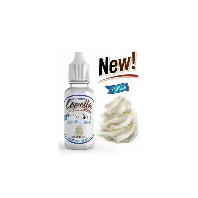 Vanilla Whipped Cream - Capella Aroma 13ml (DIY)13 ml Capella Aroma Vanilla Whipped Cream zum Mischen mit Basis-LiquidCapella Aromen sind "Made in USA" und werden ohne Diacetyl hergestellt.Die Capella Aromen werden in einer PE-Flasche mit Tropfauslass versendet.&nbsp;Empfohlene Dosierung: ca. 5%-10% (0,5-1ml Aroma auf 10ml Basis-Liquid) Bitte die Dosierung an den VG Anteil der Basis anpassen (mehr VG = mehr Aroma)3333Capella Flavours5,80&nbsp;CHFsmoke-shop.ch5,80&nbsp;CHF