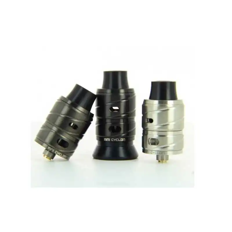 Fumytech Mini Cyclon RDA Selbswickeltank - vers. FarbenLieferumfang:1 x Cyclon RDA 22mm&nbsp; Farbe: Schwarz, Gunmetal oder Silber1 x Cotton Bacon Watte1 x Schraubendreher4 x Ersatzschraube4 x Silikon Ring4 x Fused Clapton Kanthal Coil3544Fumytech16,90&nbsp;CHFsmoke-shop.ch16,90&nbsp;CHF
