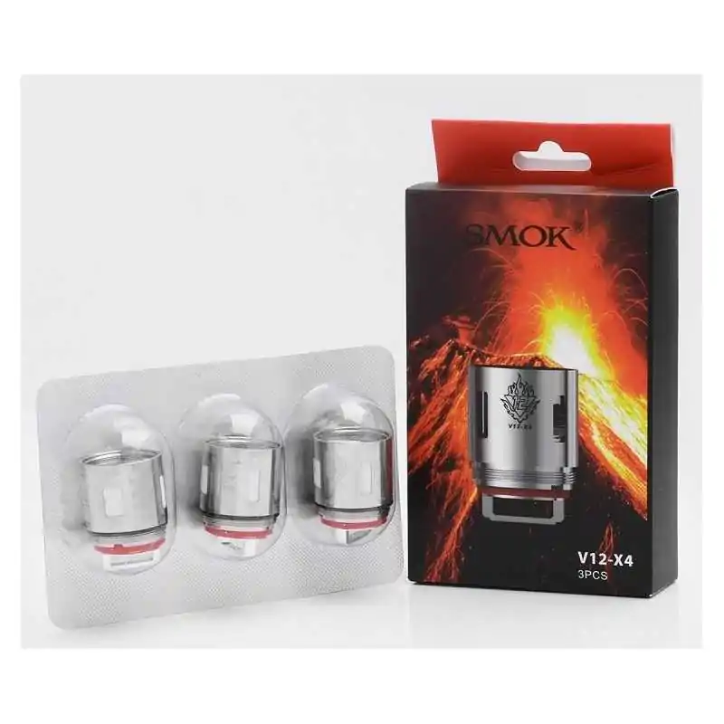 3x TFV12 -X4 Verdampferköpfe 0.15 ohmLieferumfang:3x TFV12 x4 Verdampferköpfe 0.15 ohm  The V12-x4 coil at 0.15 Ω  Wattage range is 100 – 170 watts , deep and rich clut taste ! Quadruple Coils  371912,90 CHFsmoke-shop.ch12,90 CHF