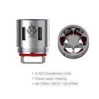 3x TFV12 T12 VerdampferköpfeLieferumfang:3x TFV12 T6 Verdampferköpfe 0.12 ohm  SMOK V12-T12 is a 0.12ohm duodenary coil which is a spare part for TFV12 atomizer.   3794Smoketech15,00 CHFsmoke-shop.ch15,00 CHF