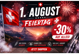 1. August Feiertag Schweiz -30% auf alles