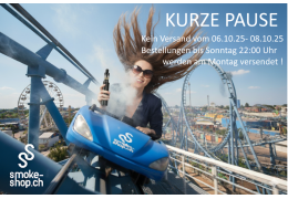 Kein Versand vom 06-08 Oktober 2025